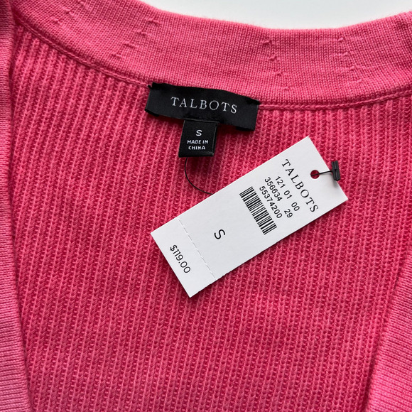 NWT Talbots Ombre Cardigan Sweater Pink Orange Womens Small Coastal Summer - Picture 7 of 9